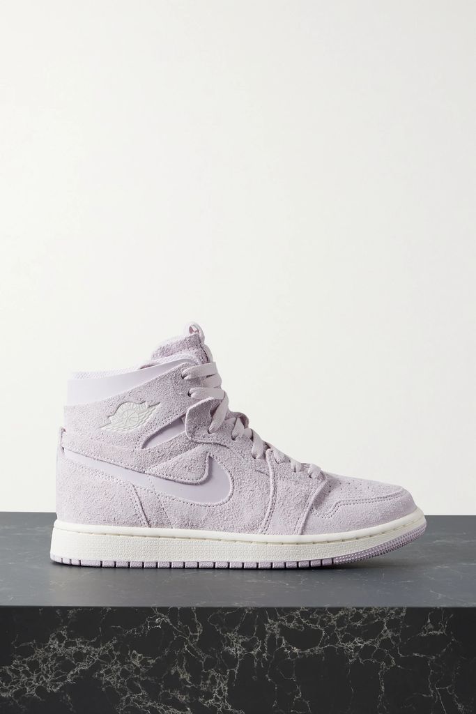 Air Jordan 1 Zoom Comfort Shell-trimmed Suede High-top Sneakers - Lilac