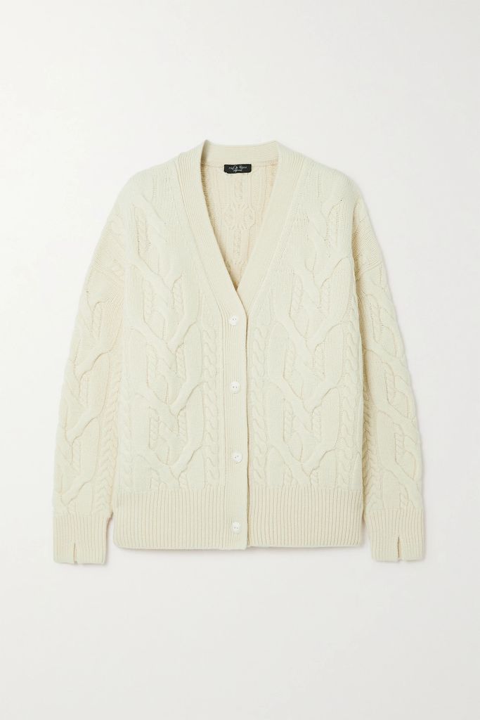 Nora Oversized Cable-knit Merino Wool Cardigan - Ivory