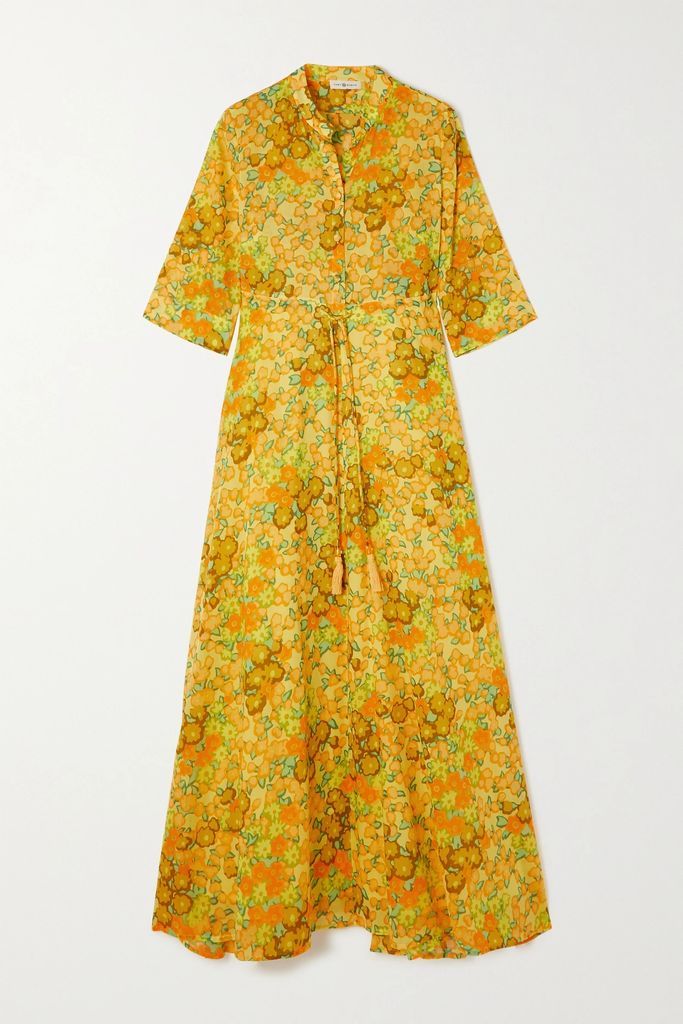 Floral-print Cotton-voile Maxi Dress - Yellow