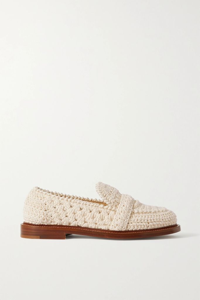 Kayla Crocheted Loafers - Off-white