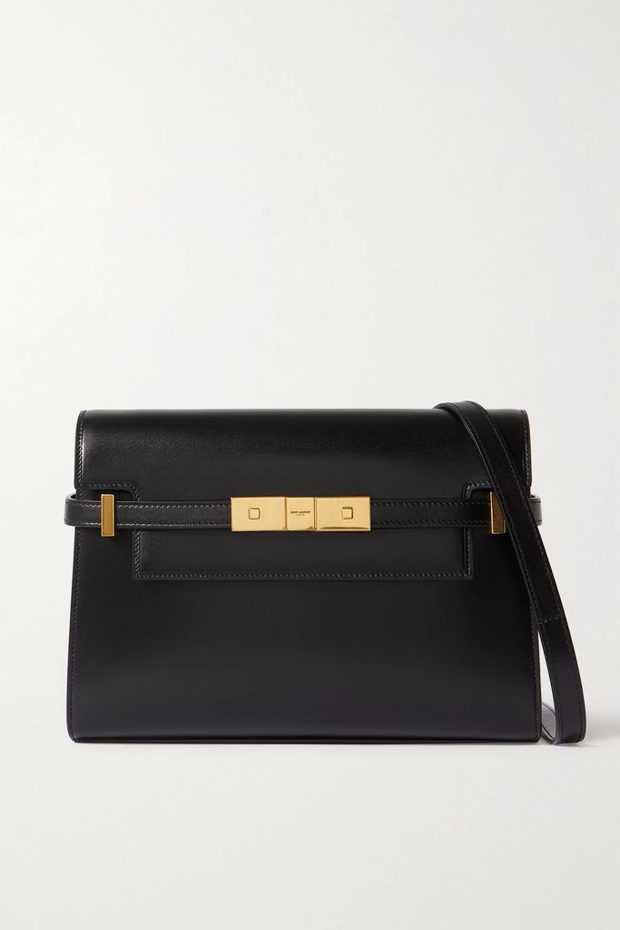 Manhattan Small Leather Shoulder Bag - Black