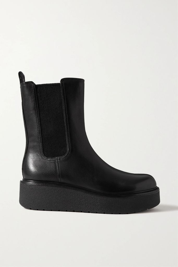 Brinton Leather Platform Chelsea Boots - Black
