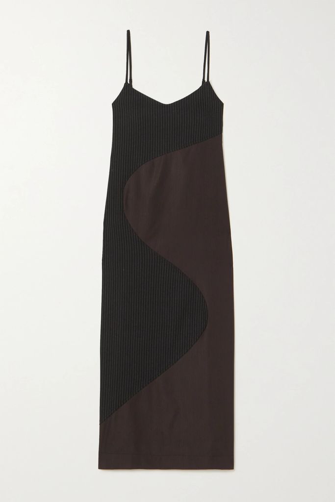 Femi Wave Pinstriped Wool-blend Mini Dress - Brown