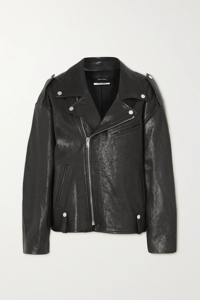 Bacem Leather Biker Jacket - Black
