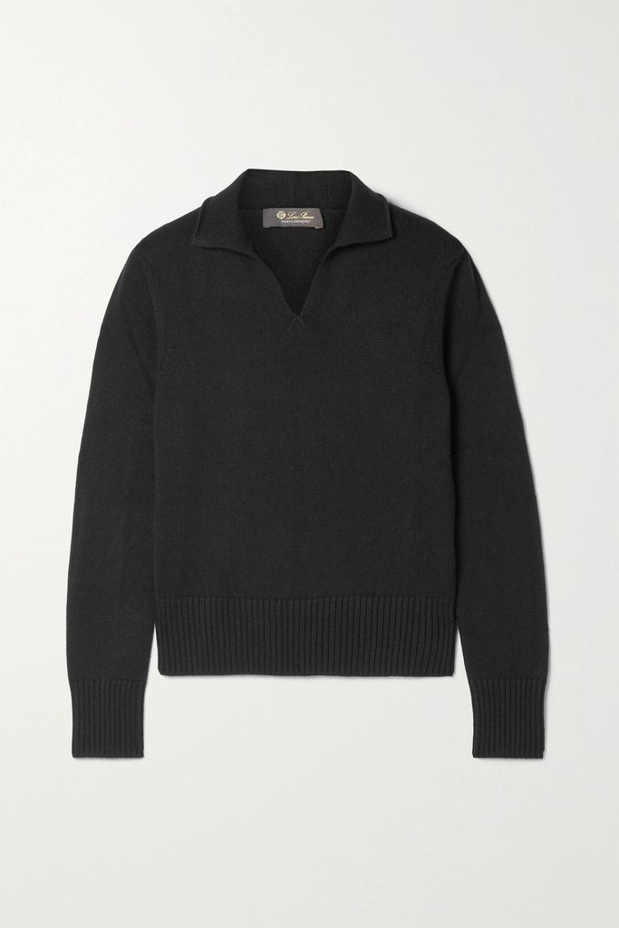 Cashmere Polo Sweater - Black