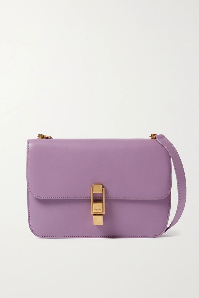 Le Carré Leather Shoulder Bag - Purple