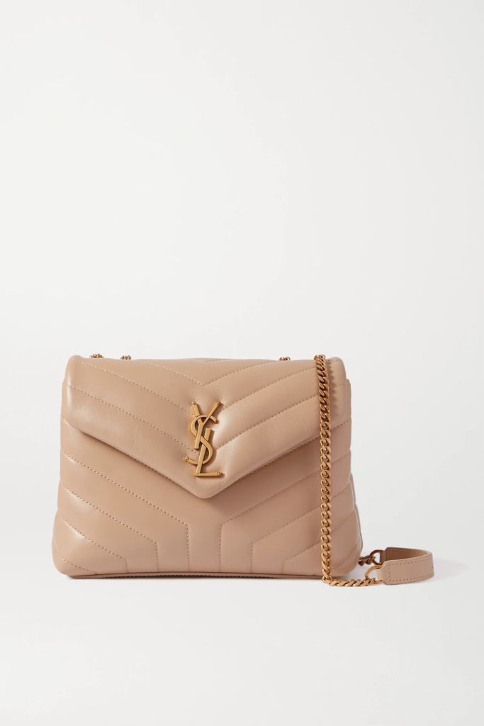 Loulou Small Quilted Leather Shoulder Bag - Beige