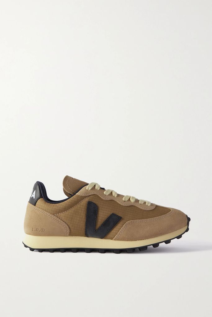 Rio Branco Suede And Leather-trimmed Alveomesh Sneakers - Beige