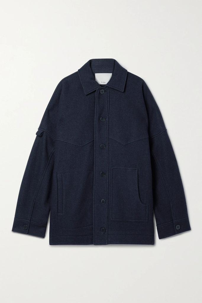 Oversized Wool-blend Coat - Midnight blue