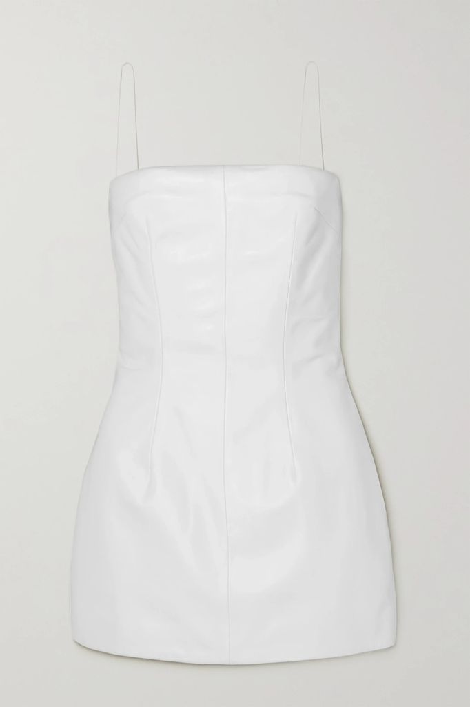 Tai Leather Mini Dress - White