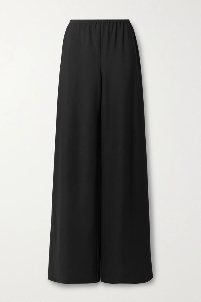 Gala Wool And Mohair-blend Wide-leg Pants - Black