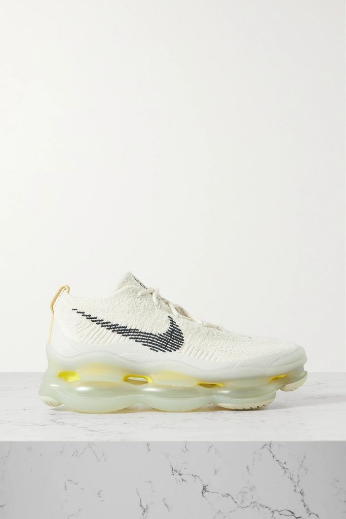 Air Max Scorpion Rubber-trimmed Stretch-knit Sneakers - Cream