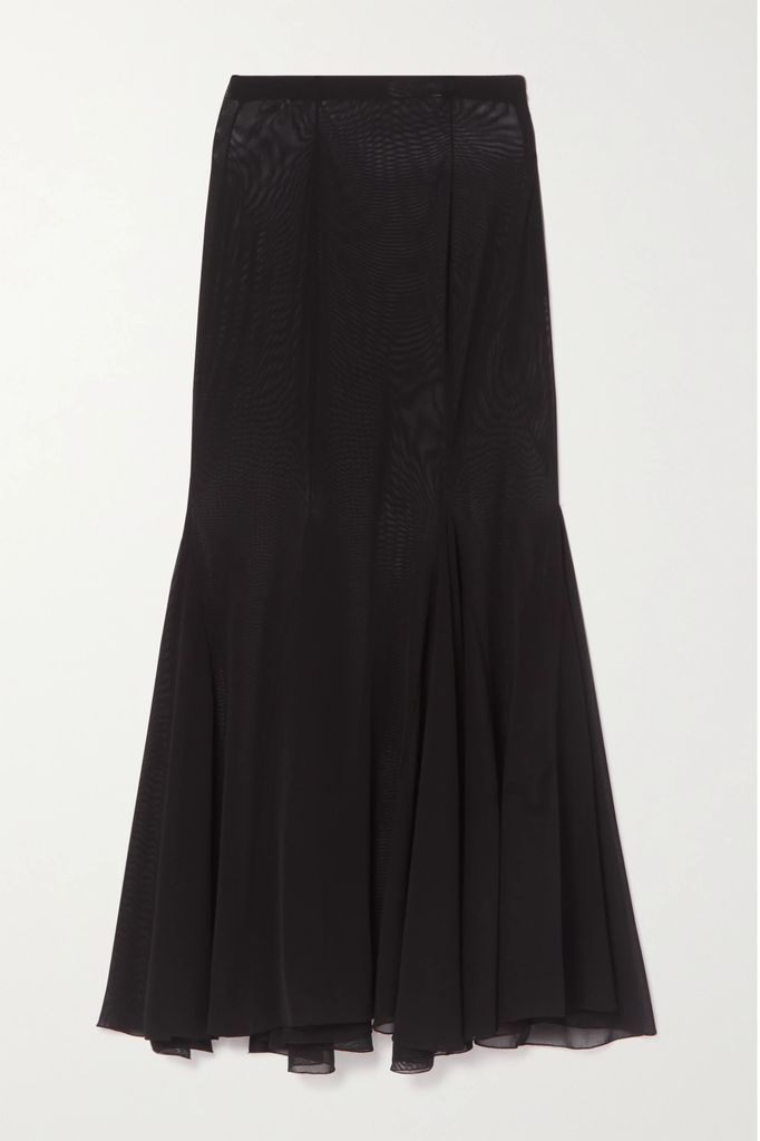Mesh Maxi Skirt - Black