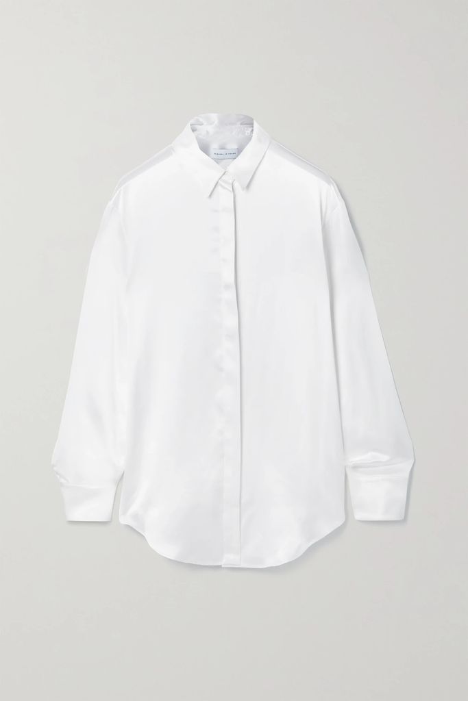 Boy Silk-satin Shirt - White