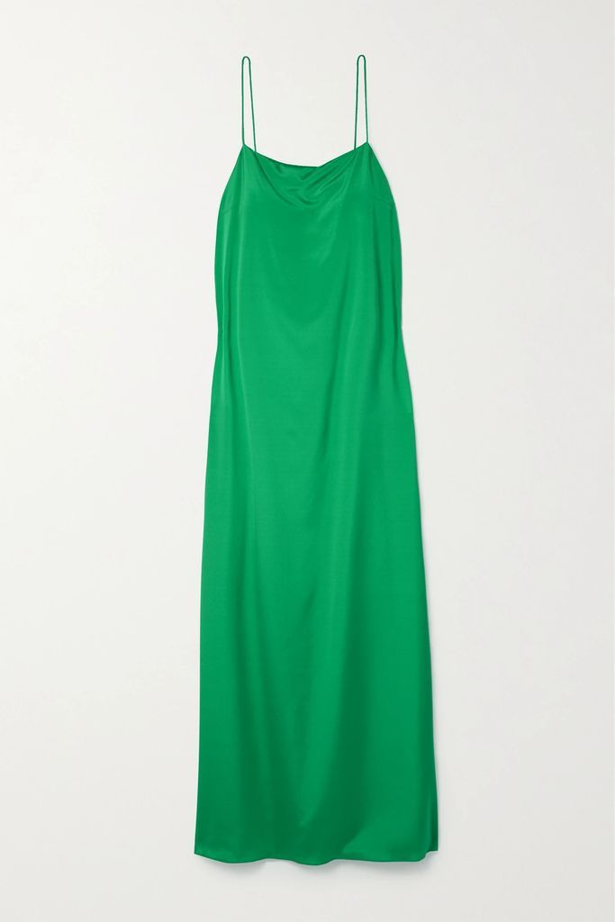 Cotton-sateen Maxi Dress - Green