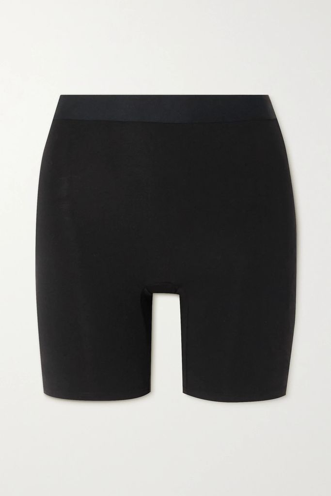Comfort Stretch-cotton And Modal-blend Jersey Shorts - Black