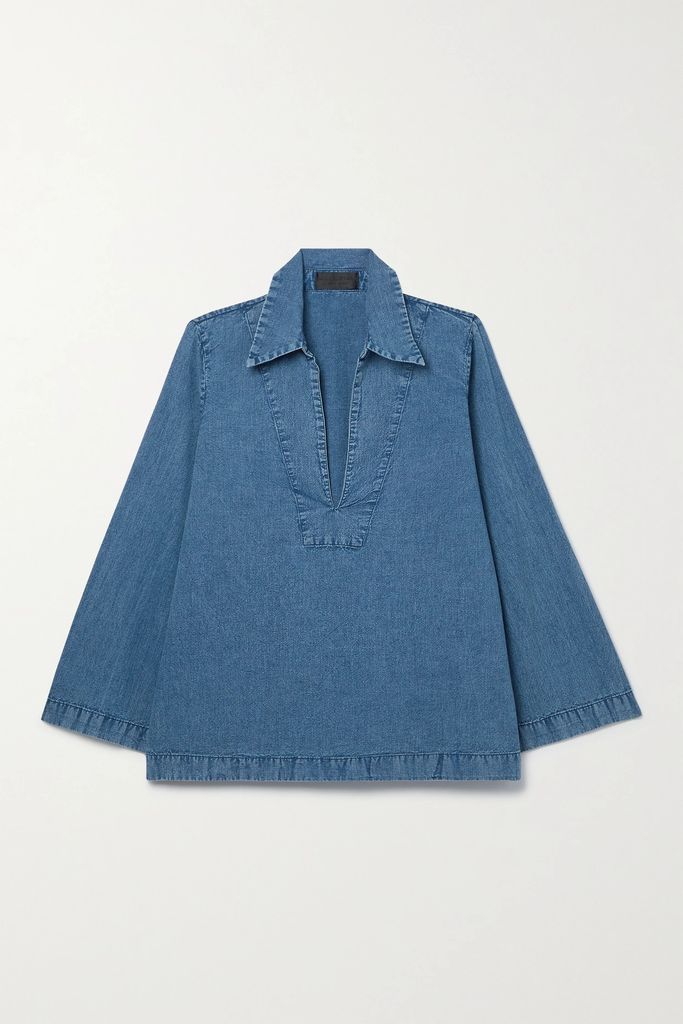 Paulette Cotton-chambray Shirt - Blue