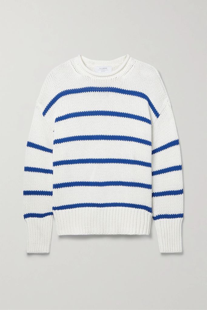 Marina Striped Cotton Sweater - Cream