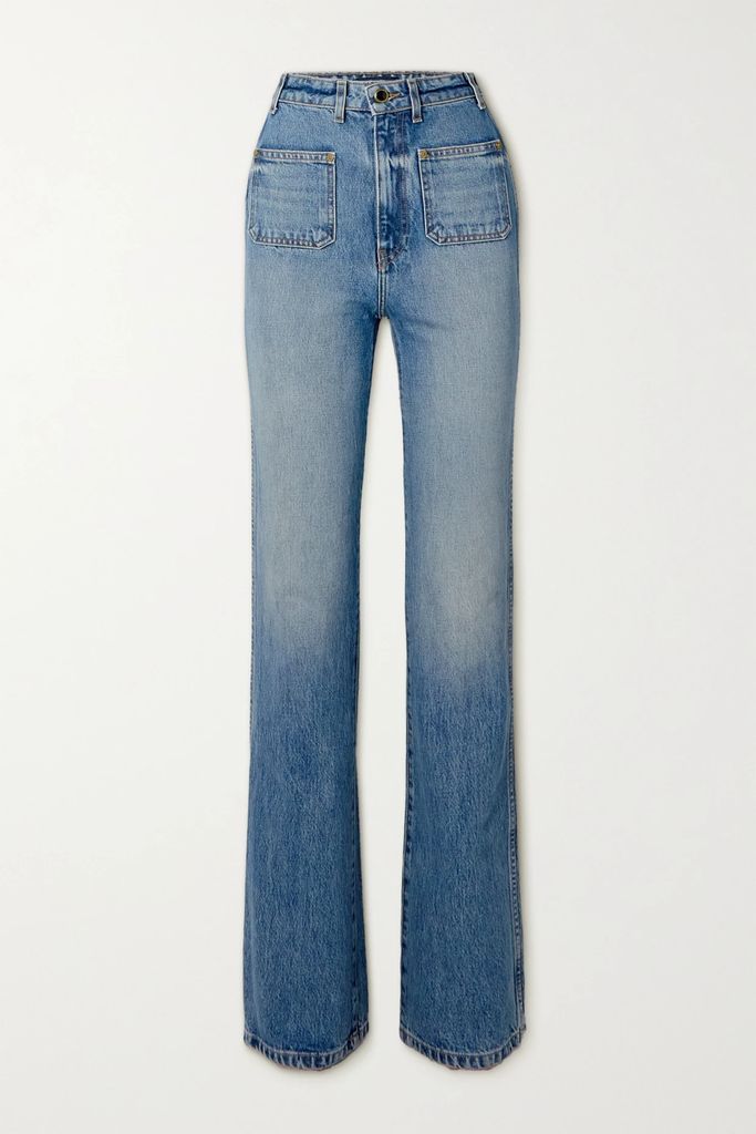 Isabella High-rise Straight-leg Jeans - Light blue