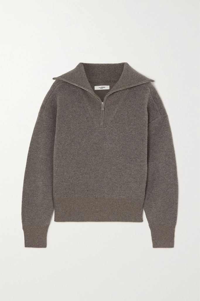 Fancy Merino Wool-blend Sweater - Taupe