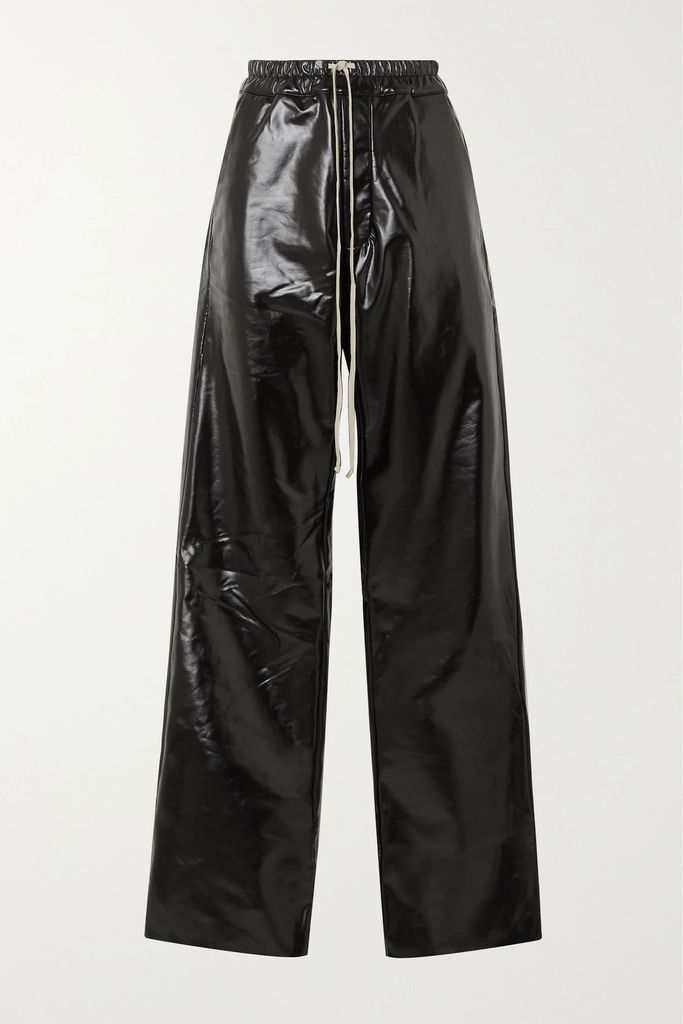 Dietrich Coated Cotton-blend Straight-leg Pants - Black