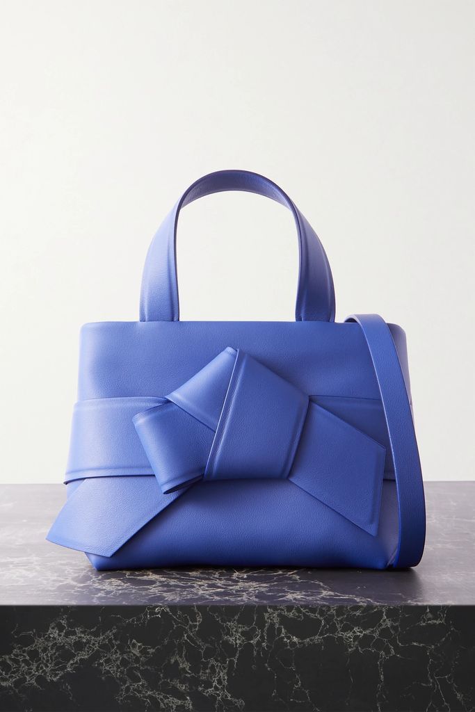 Micro Knotted Leather Tote - Cobalt blue
