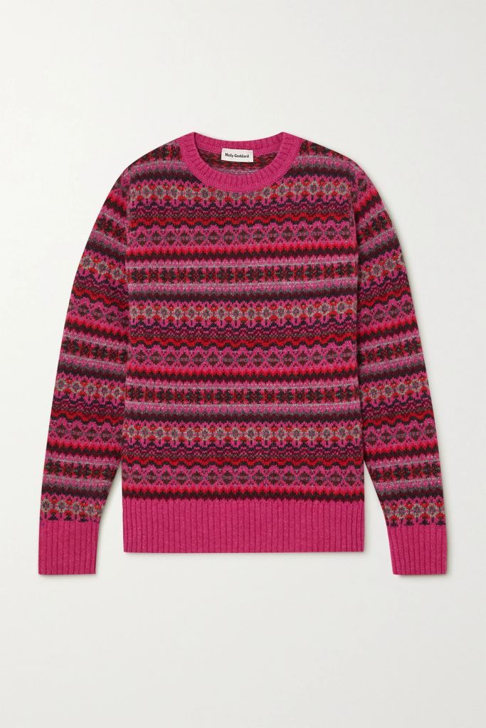 Harry Fair Isle Wool Sweater - Pink