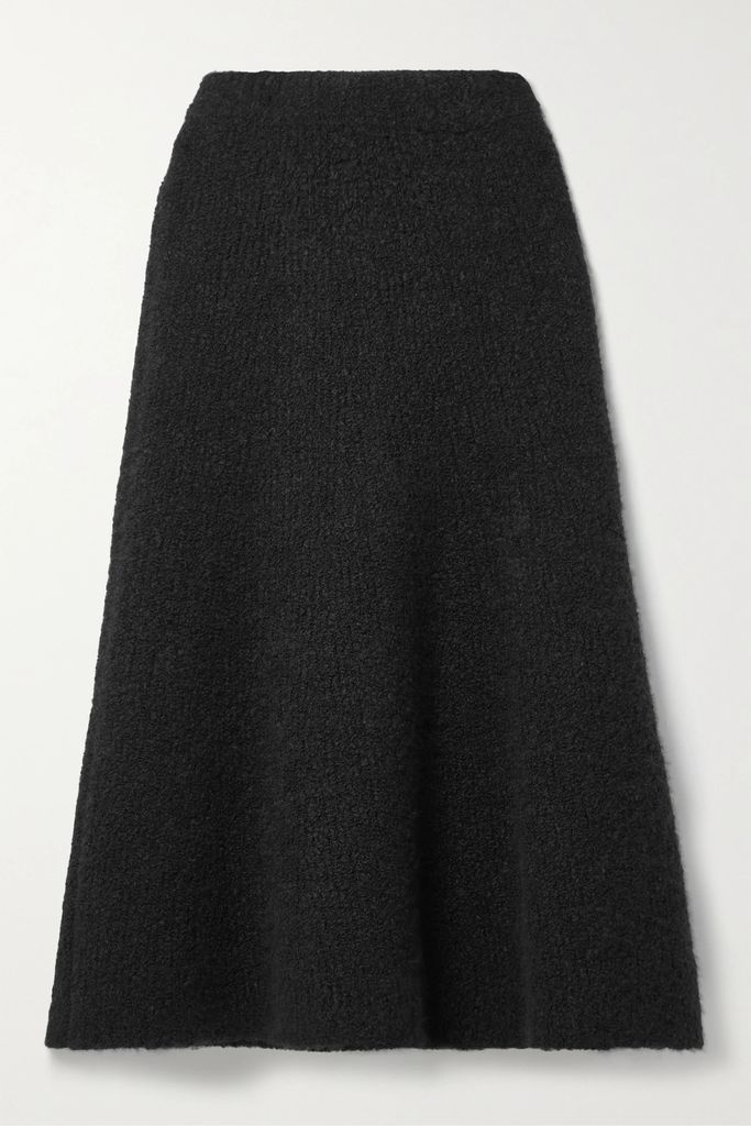 Pablo Cashmere And Silk-blend Bouclé Maxi Skirt - Black