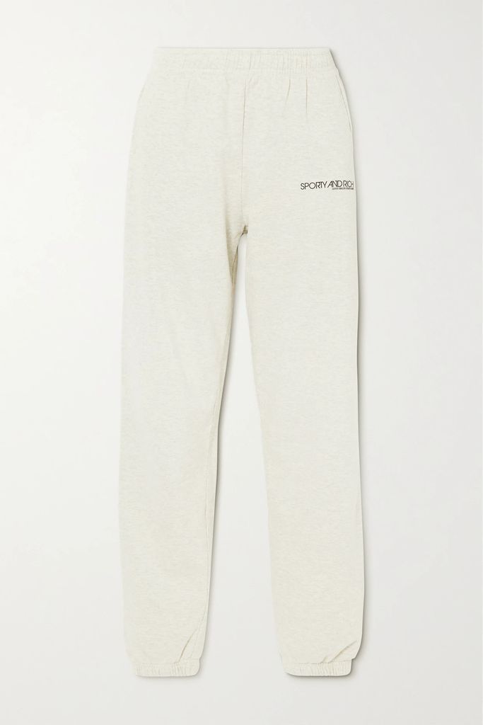 Disco Cotton-blend Jersey Sweatpants - Beige
