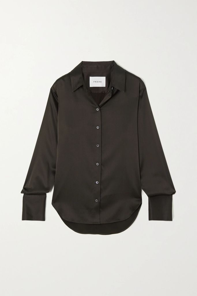 The Standard Paneled Silk-blend Shirt - Brown