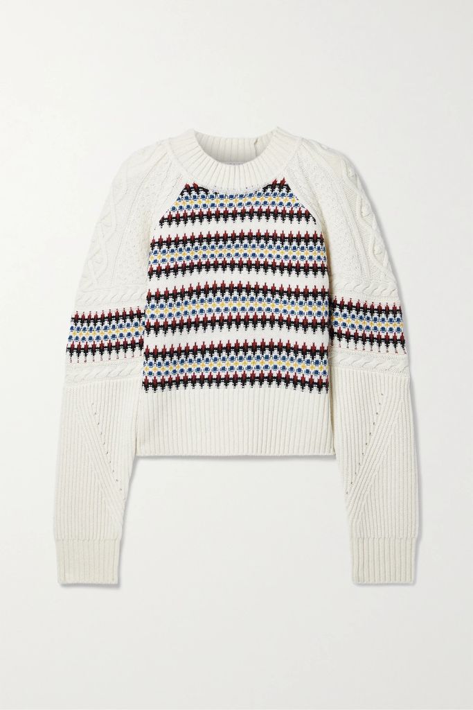 Jimena Merino Wool-jacquard Sweater - Cream