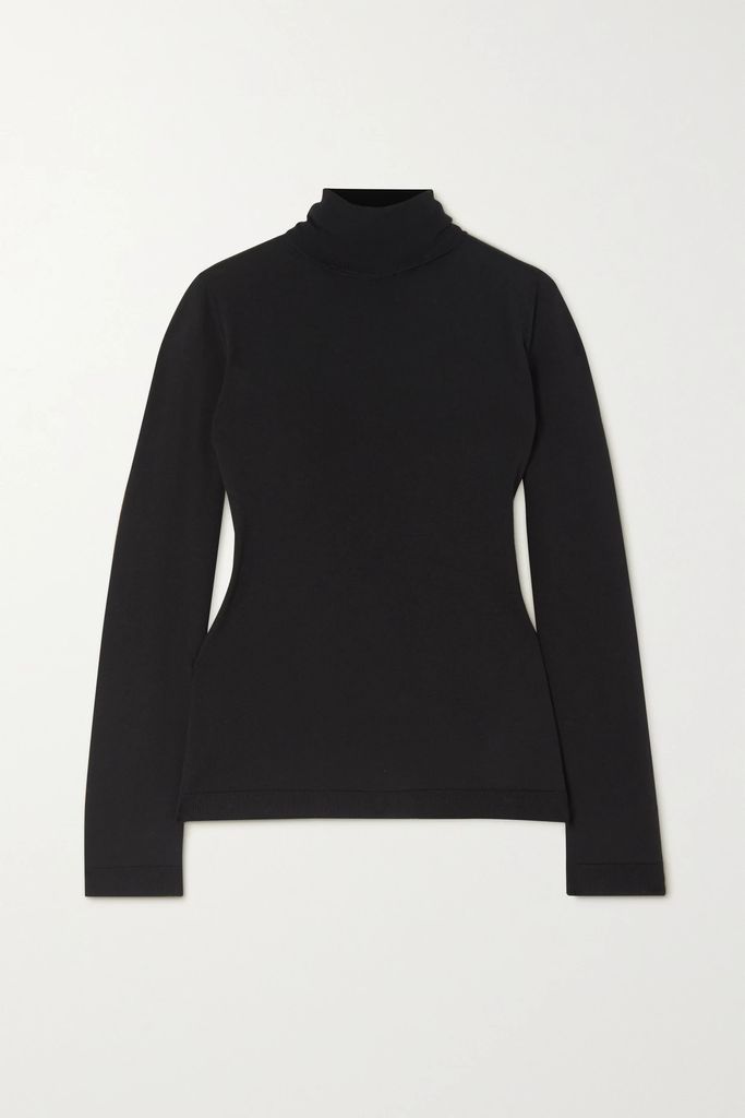 Romolo Wool Turtleneck Sweater - Black