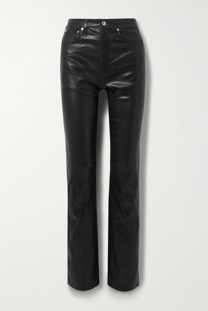 Icons Alex Leather Straight-leg Pants - Black