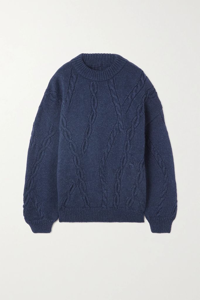Mike Cable-knit Sweater - Navy