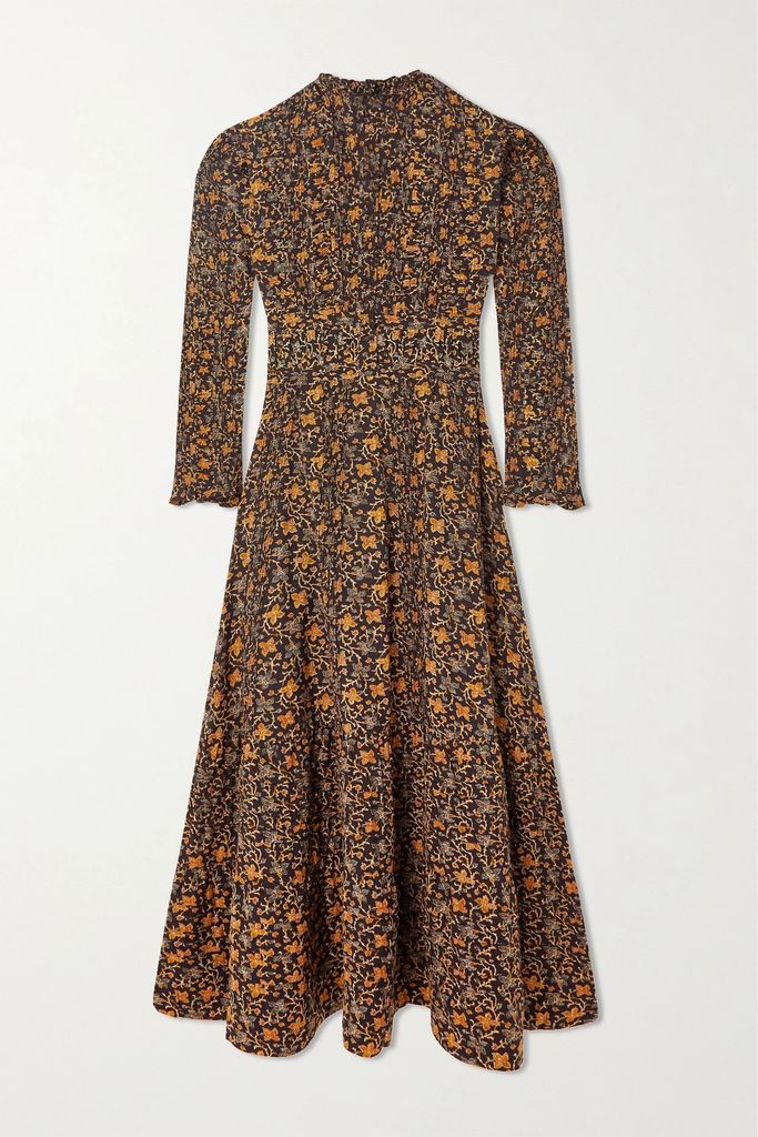 Iliana Floral-print Cotton-blend Maxi Dress - Brown