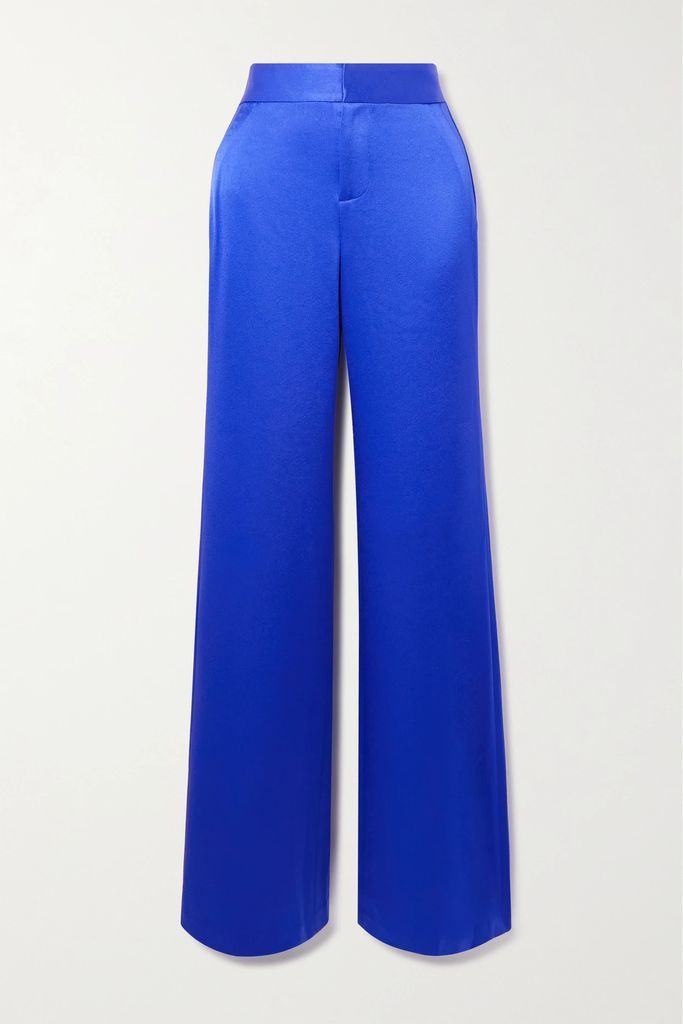 Deanna Satin Pants - Bright blue
