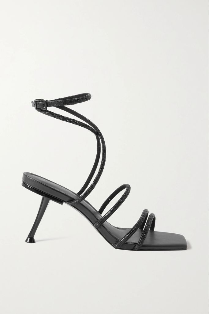 Isa Crystal-embellished Sandals - Black