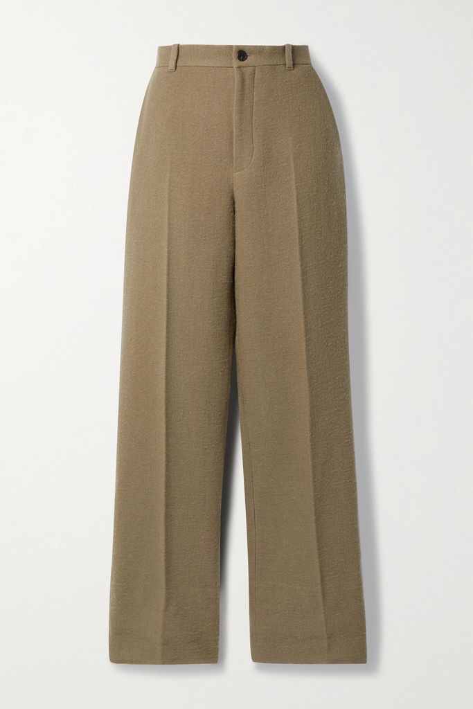 Gustavo Brushed Wool-blend Straight-leg Pants - Light brown