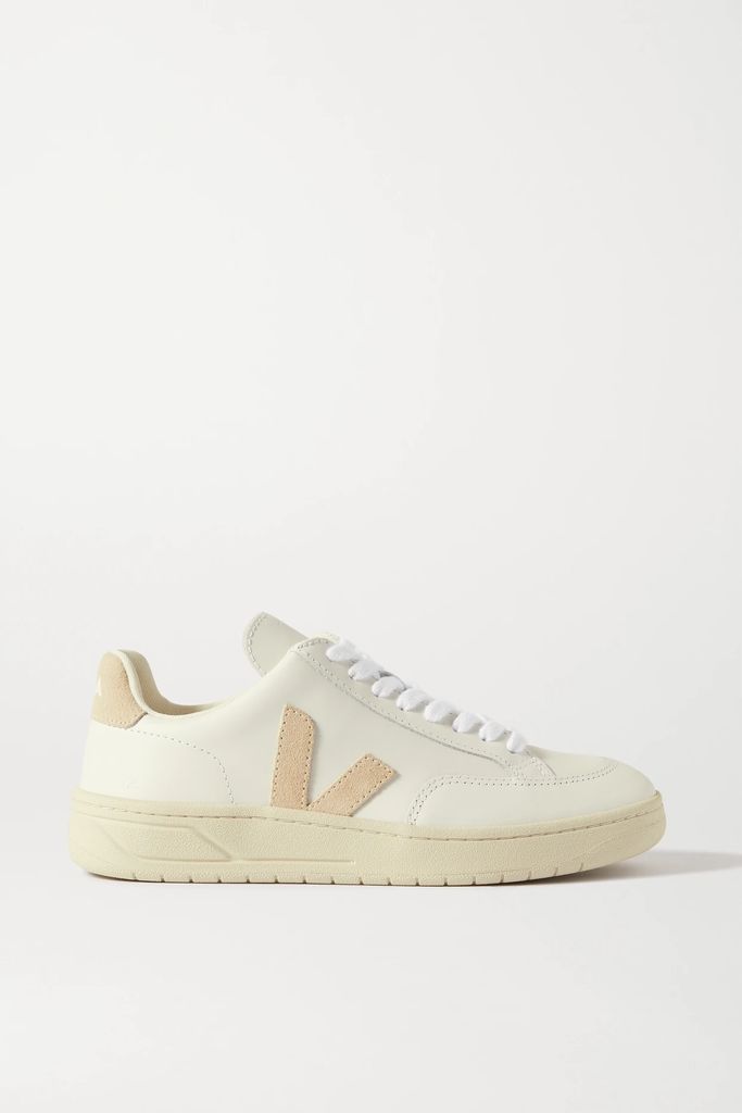 + Net Sustain V-12 Suede-trimmed Leather Sneakers - White