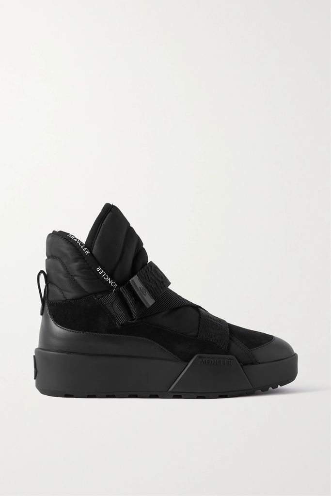 Cross Promyx Suede-trimmed Quilted Shell And Leather High-top Sneakers - Black