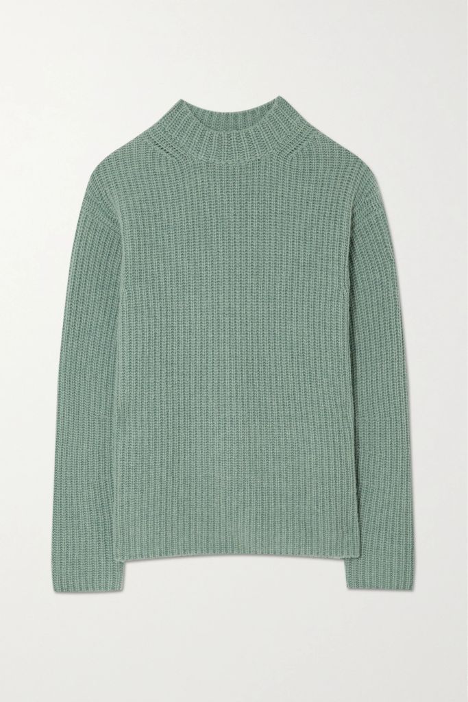 Ribbed Wool And Yak-blend Sweater - Green