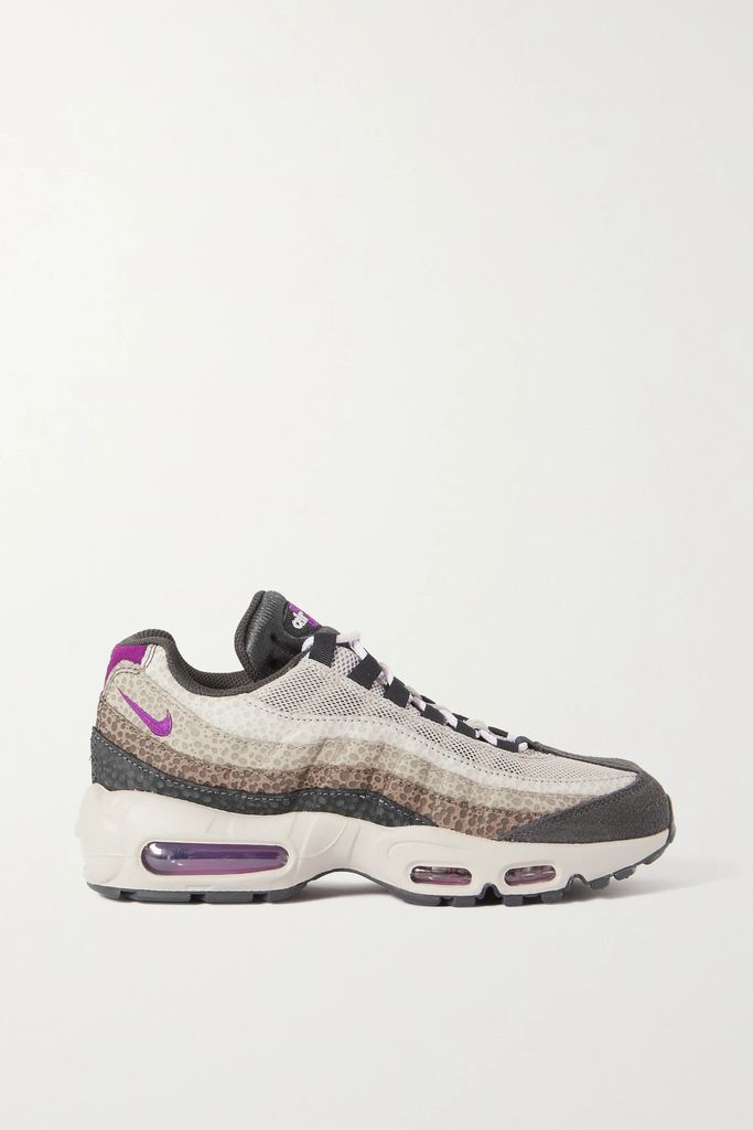 Air Max 95 Suede-trimmed Mesh Sneakers - Gray