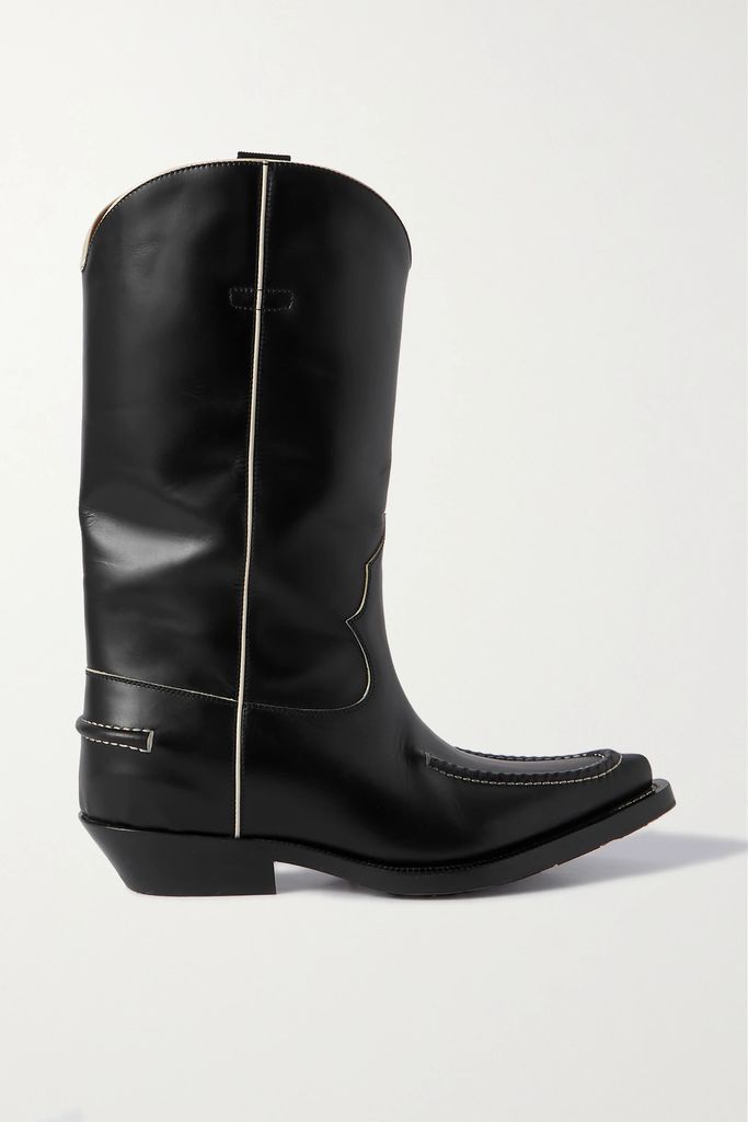 Nellie Leather Boots - Black