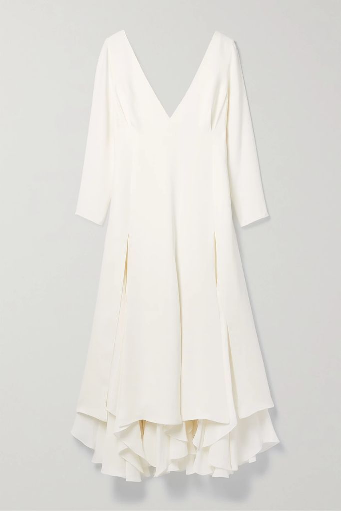 Rova Layered Silk-georgette Midi Dress - Cream