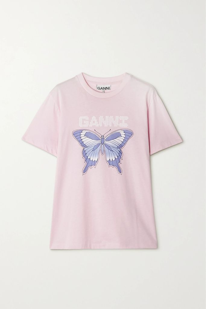 + Net Sustain Printed Organic Cotton-jersey T-shirt - Lilac