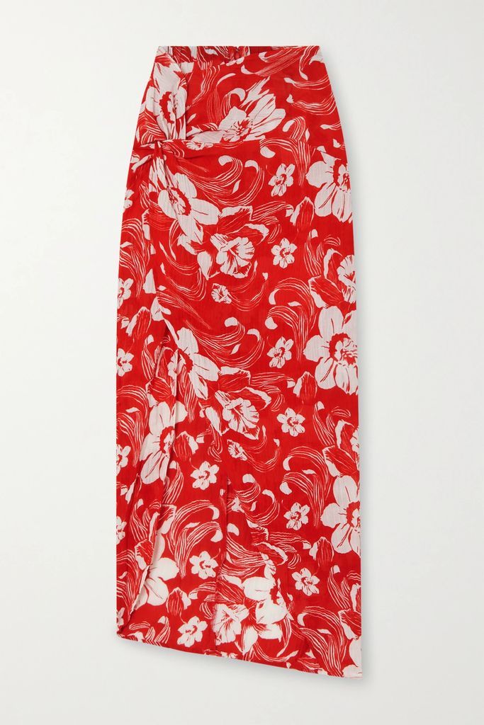 + Net Sustain Lulu Printed Linen-blend Pareo - Red