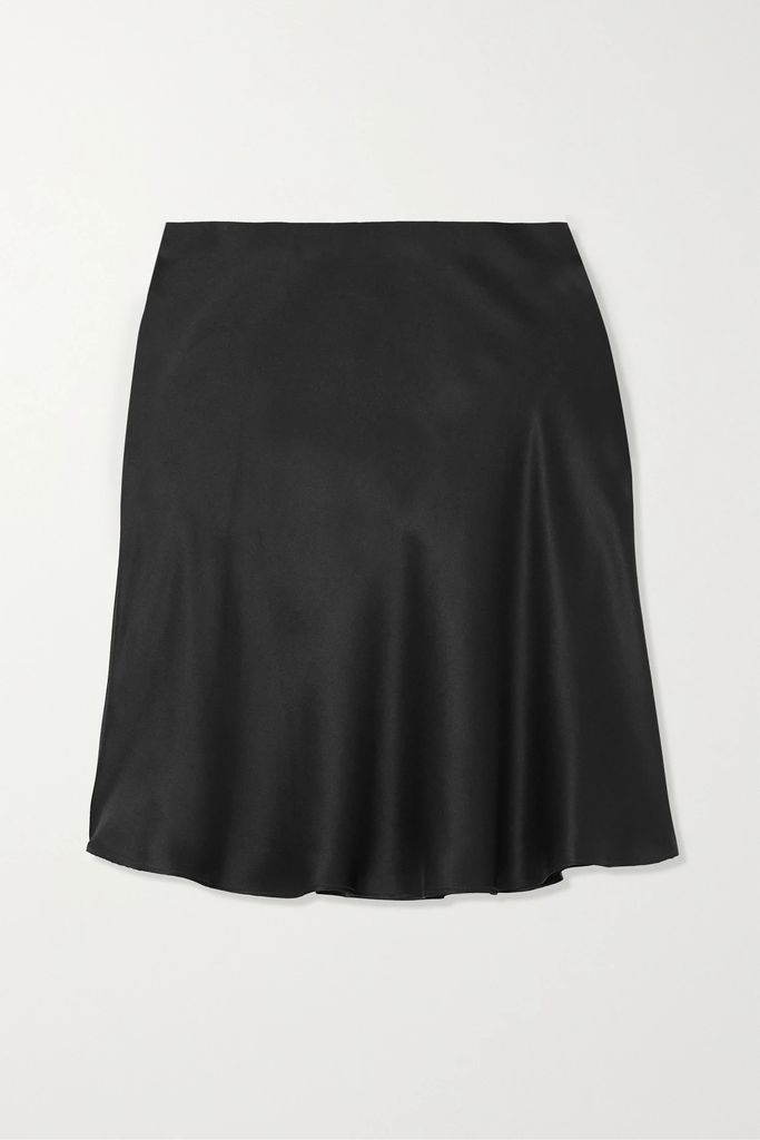 Carla Silk-satin Mini Skirt - Black