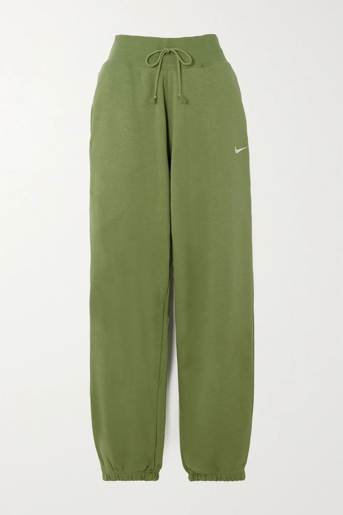 Cotton-blend Jersey Track Pants - Green