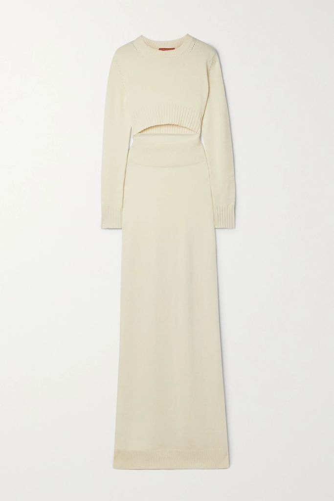 Mimani Cutout Cashmere Maxi Dress - White