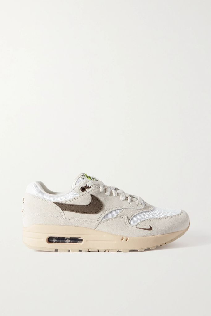 Air Max 1 Suede And Mesh Sneakers - White